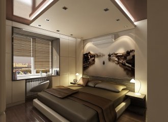 коричневая спальня